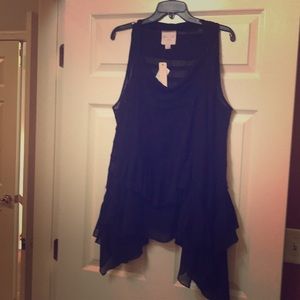 Romeo & Juliet Couture sleeveless sheer black top
